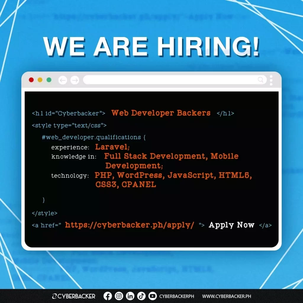 We are hiring web developers